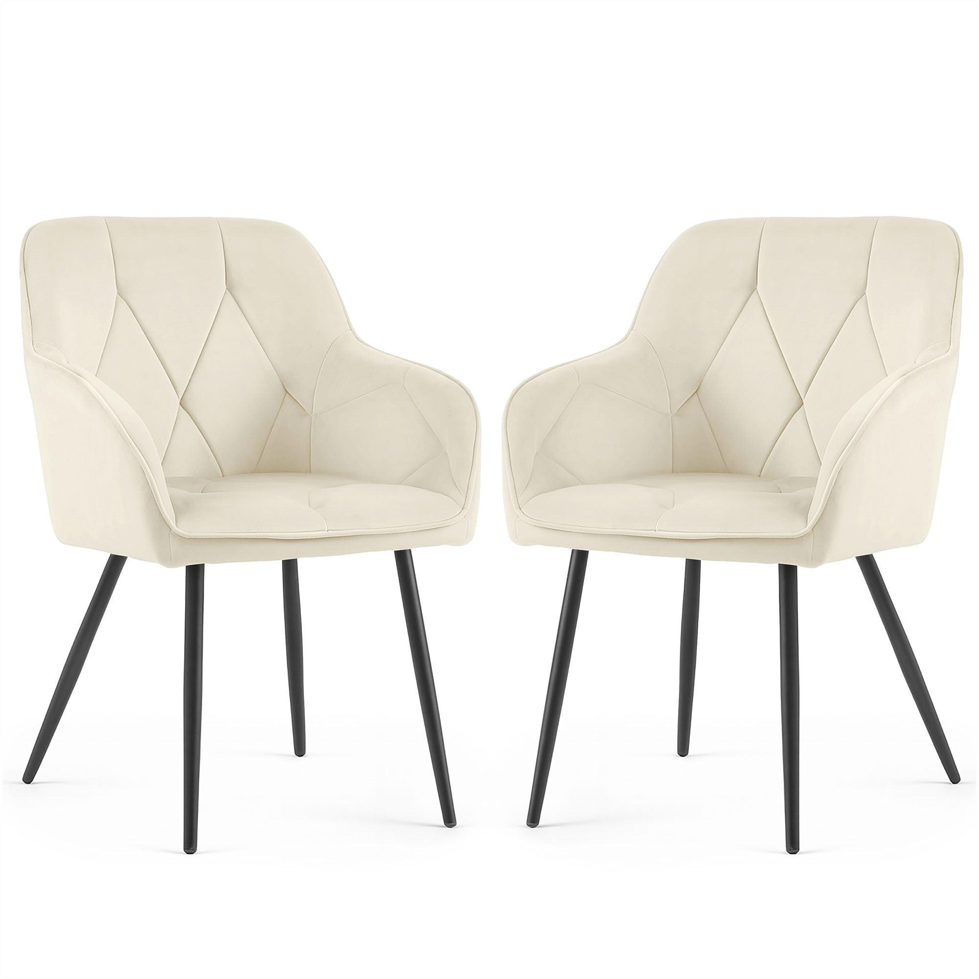 POLSTERSTUHL 2er Set, Metallbeine Graphit 54,5/82,5/58 - Creme, Textil (55/83/50cm) - RAUMHIRSCH FURNITURE