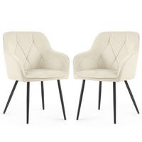 POLSTERSTUHL 2er Set, Metallbeine Graphit 54,5/82,5/58 - Creme, Textil (55/83/50cm) - RAUMHIRSCH FURNITURE