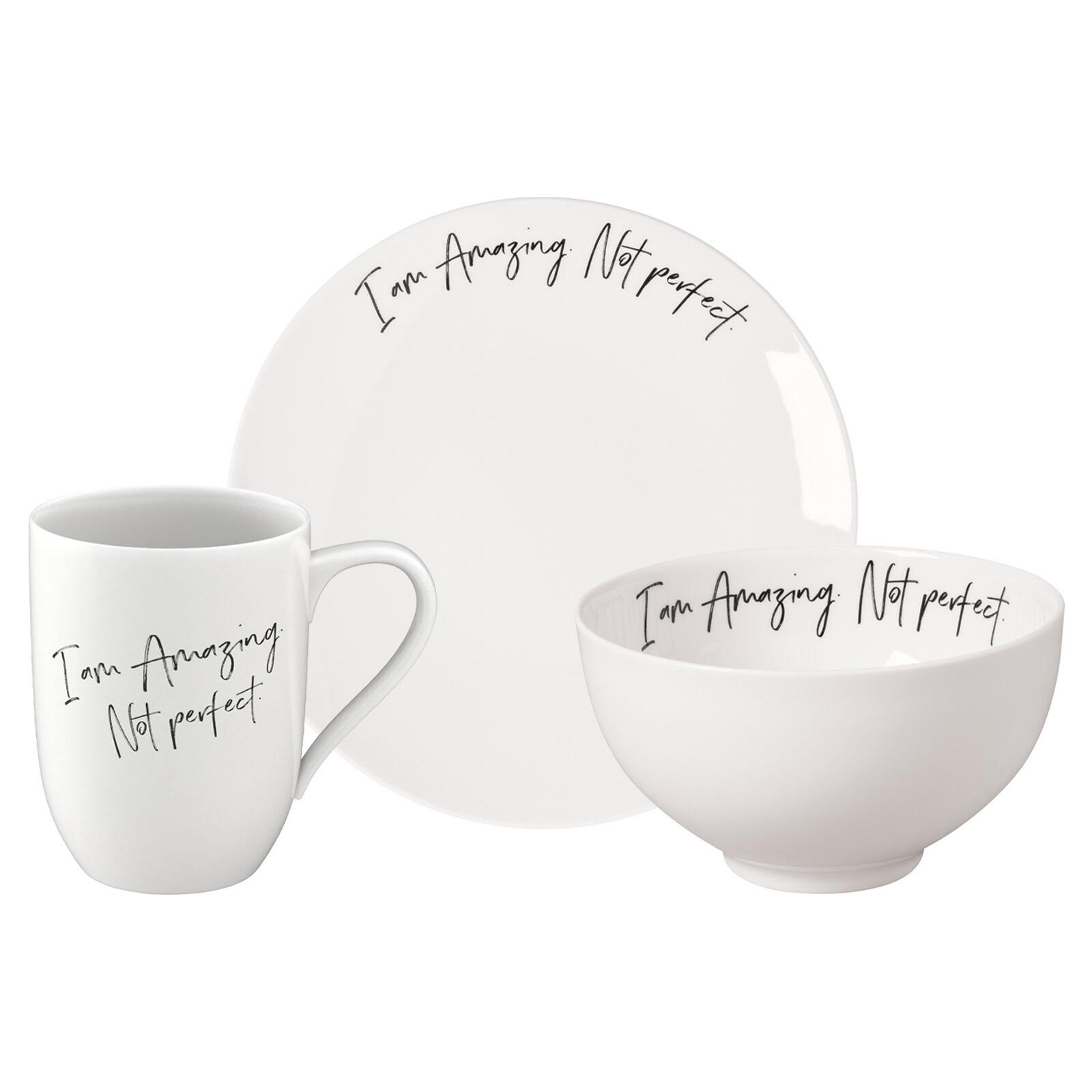 FRÜHSTÜCKS-SET AMAZING NOT PERFECT Statement weiß 3-tlg. - Weiß, Keramik (2/2/2cm) - Villeroy & Boch