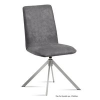 ESSZIMMERSTUHL drehbar (4er-Set) Dozene 47x92x60 Edelstahl/Grau - Edelstahlfarben/Grau, Kunststoff (60/92/47cm) - 58aufmkessel