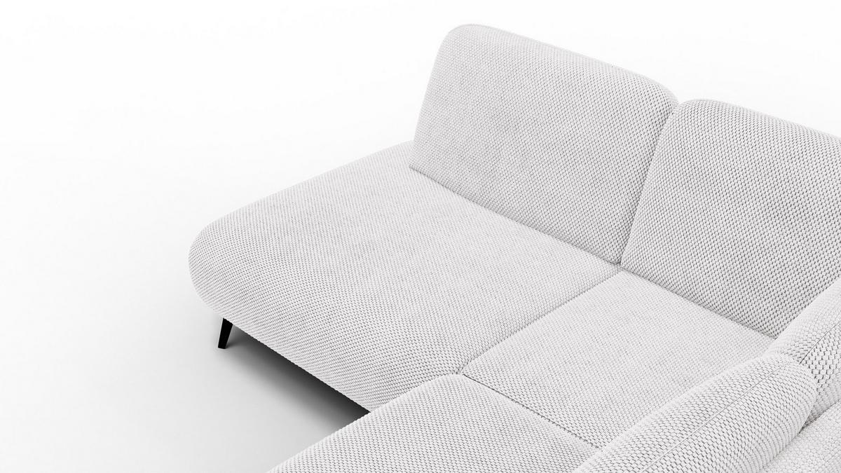 ECKSOFA FEBE 5-Sitzer links, creme - Creme/Schwarz, Holz/Textil (271/190cm) - Wozimo