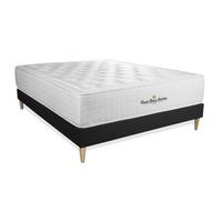 BETT Buckingham Memory-Schaum 140 x 200 cm h1 - Kit Bettgestell Schwarz - Beige/Schwarz, Karton/Holz (140/200cm) - ROYAL PALACE BEDDING