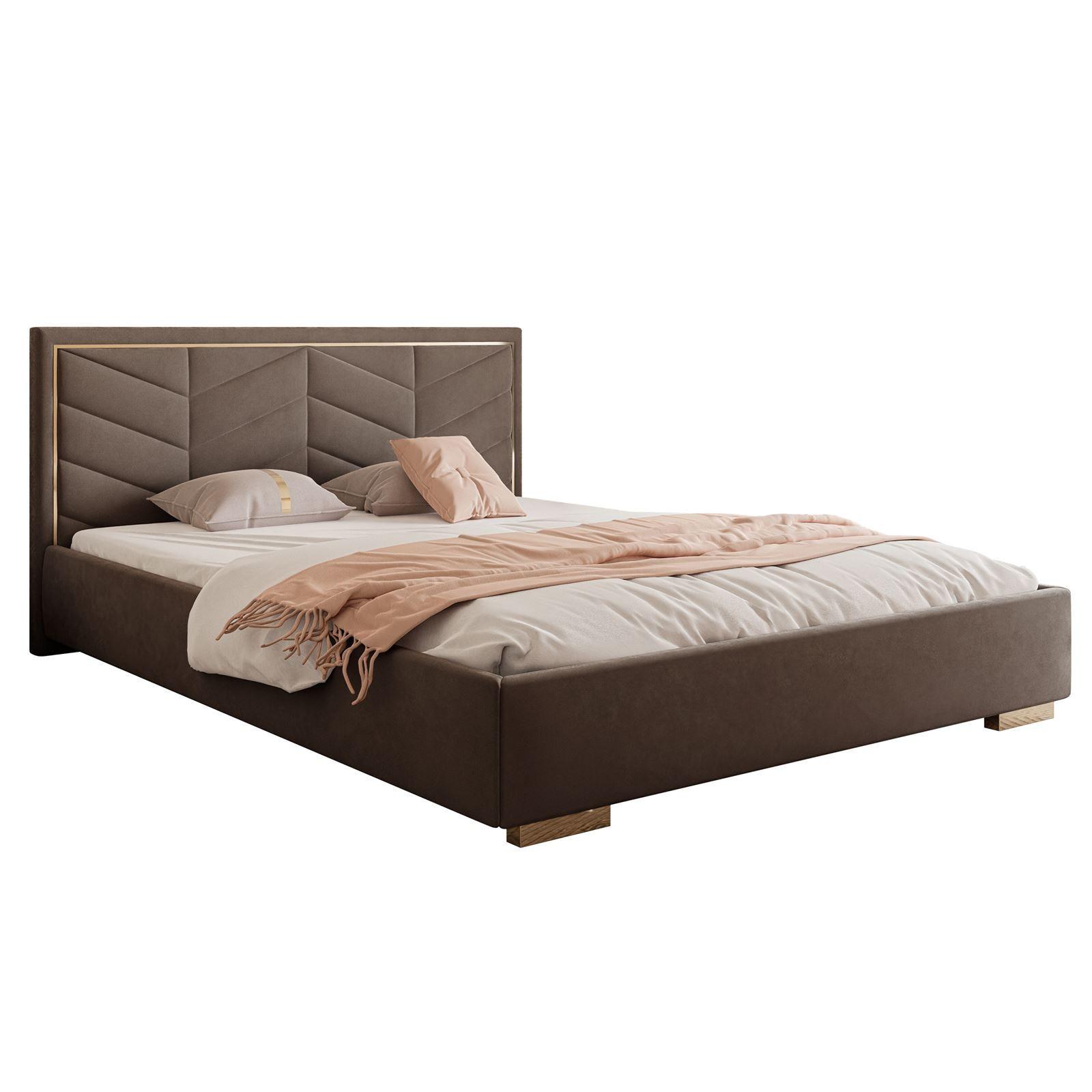 POLSTERBETT AURORA 160x200 mit Bettkasten Jasmine 28 - Braun, Textil (160/200cm) - Lookway