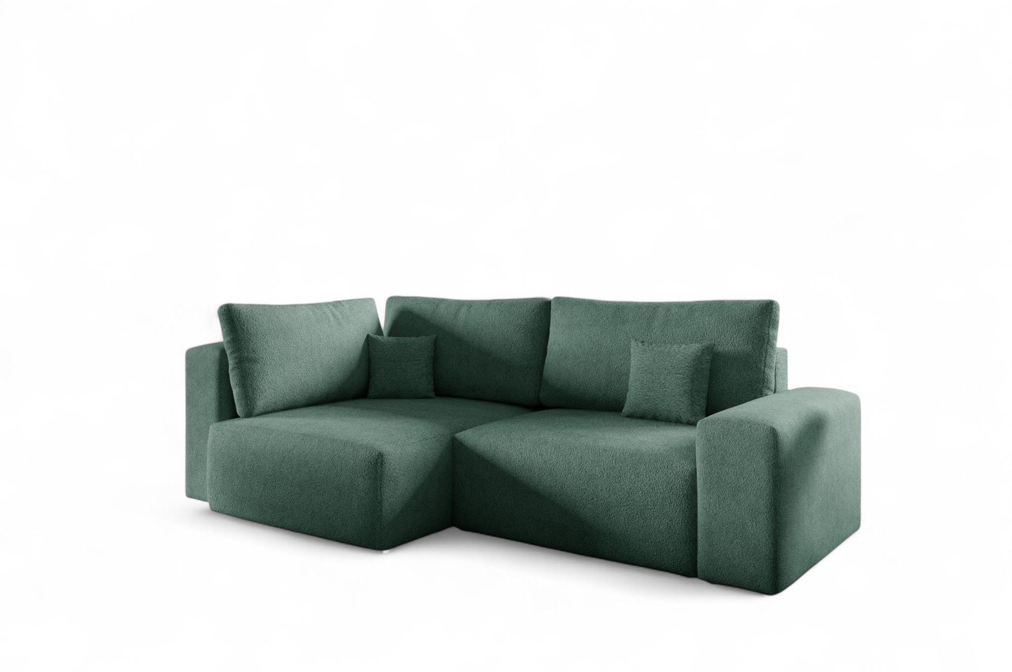 ECKSOFA Arona Mit Schlaffunktion - Grün, Holzwerkstoff/Textil (148/253cm) - Fun Möbel