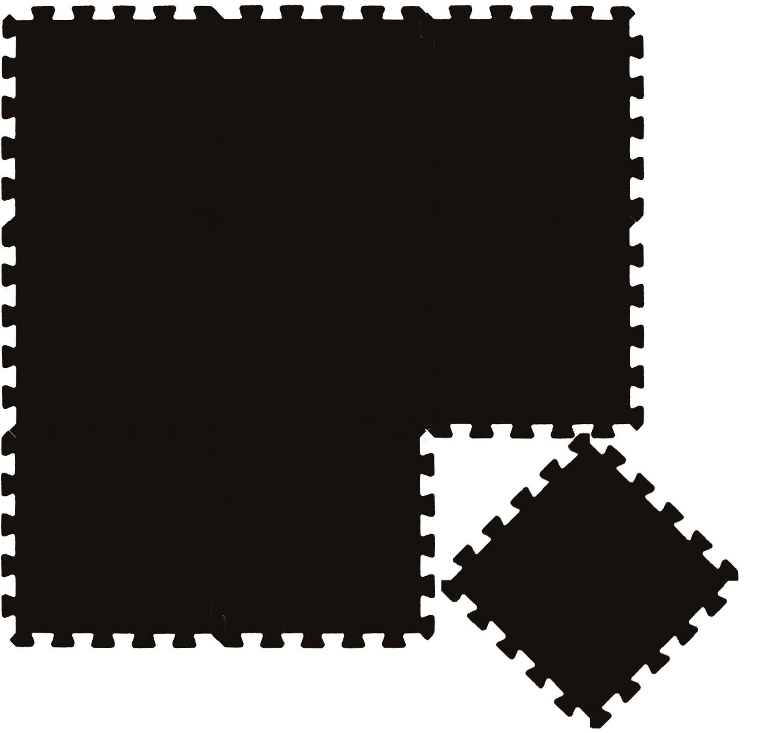 SPIELMATTE ab Null 90 cm Baby Puzzlematte Schwarz - Schwarz, Kunststoff (30/30cm) - Littletom