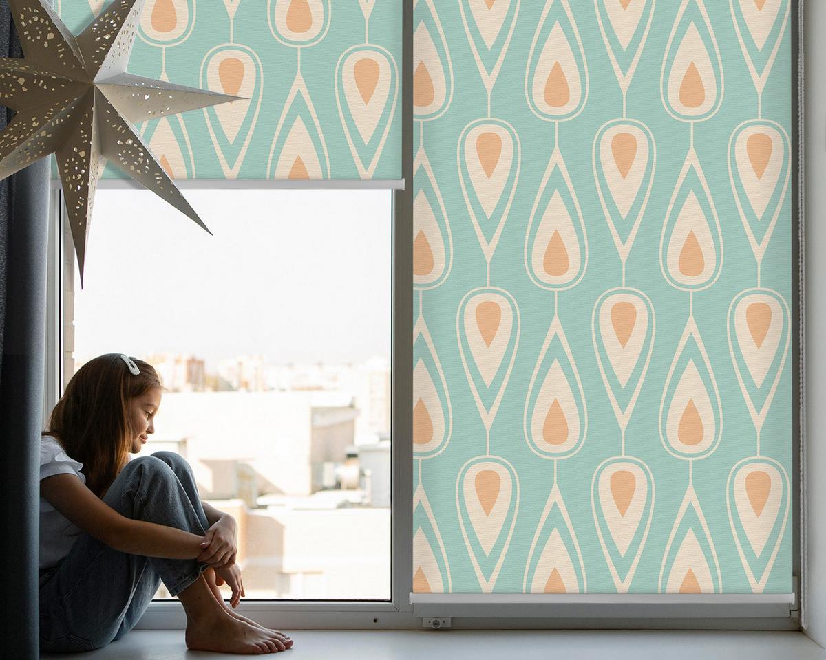 INNENROLLO - Fensterrollo - Rollo - 130x140 cm - Bunte Avocado - Türkis, Kunststoff (130/140/0.5cm) - TULUP