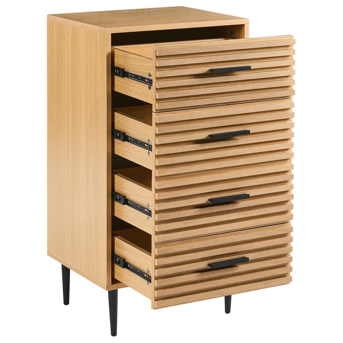 KOMMODE mit 4 Schubladen Hellbraun Keith - Hellbraun, Holzwerkstoff (48/90/40cm) - Beliani