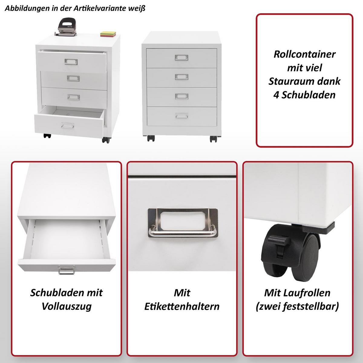 ROLLCONTAINER Rot - Rot, Metall (40/55/41cm) - MCW