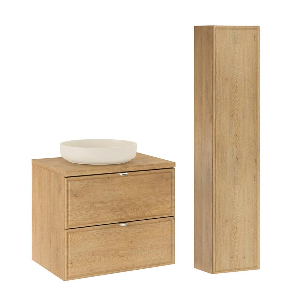BADMÖBEL 60cm Elias 2er-Set Holz - Braun, Holzwerkstoff (60/52.2/46cm) - Petits-meubles