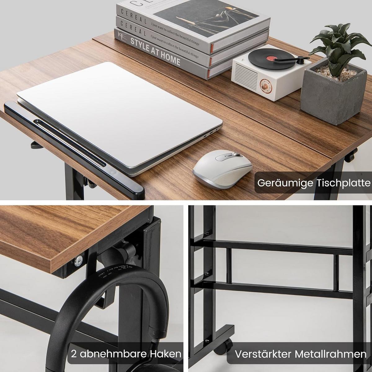 COMPUTERTISCH Walnuss - Walnussfarben, Holzwerkstoff (55/60/124cm) - COSTWAY