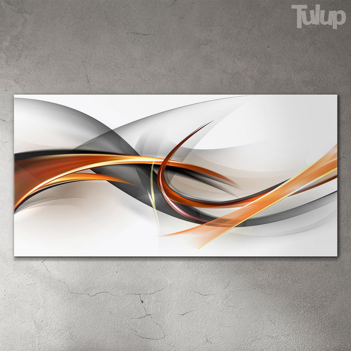 GLASBILD 120x60 cm Moderne Kunst - Dunkelorange, Glas (120/60cm) - TULUP