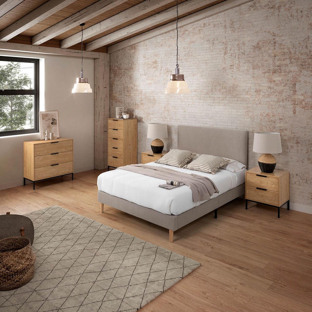 POLSTERBETT + kopfteil Bari 150x190 cm, Grau - Grau, Textil (190/150cm) - VS Venta-stock