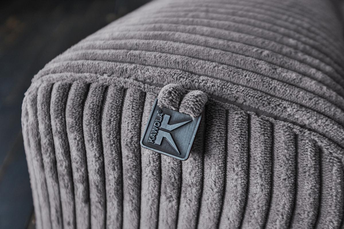 SOFA FINN Grau Cord - Schwarz/Grau, Kunststoff/Textil (210/80/107cm) - KAWOLA