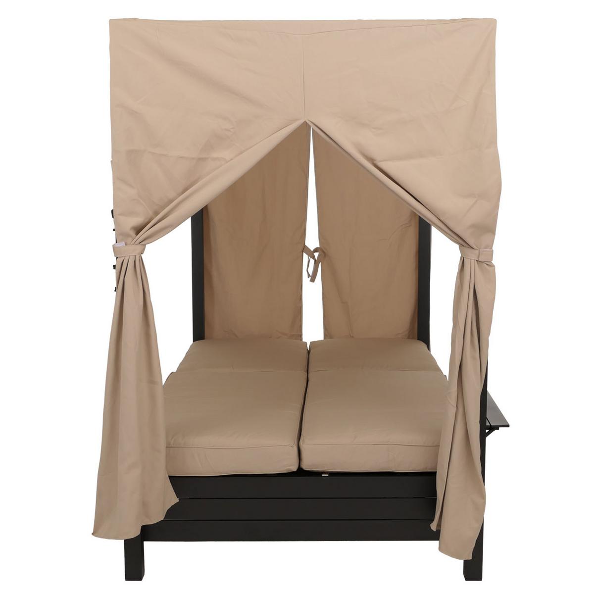 LOUNGE-GARTENLIEGE Schwarz - Schwarz, Textil (126/193/204cm) - MCW