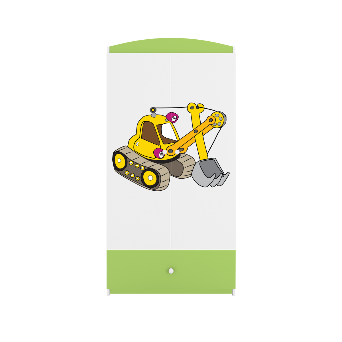 KINDERKLEIDERSCHRANK Excavator - Grün, Holzwerkstoff (90/175/52cm) - RAUMHIRSCH FURNITURE