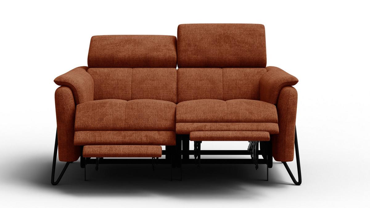 RELAXSOFA RODEN 2-Sitzer, rostrot - Orange, Holz/Textil (152/82/103cm) - Wozimo