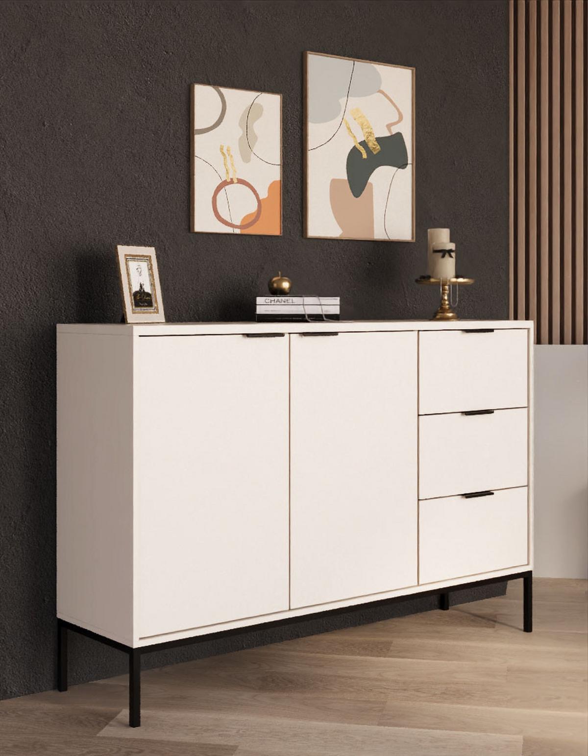 KOMMODE Austin 40/100,4/150 - Schwarz/Weiß, Holzwerkstoff (40/100/150cm) - RAUMHIRSCH FURNITURE