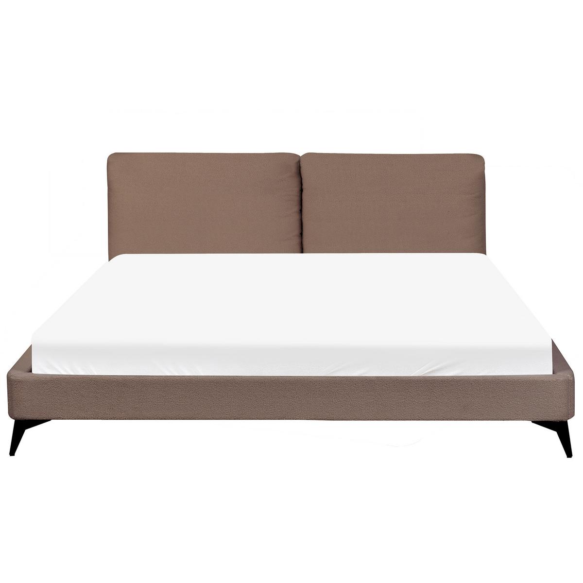 POLSTERBETT mit Lattenrost 180x200 cm Braun Melle - Braun, Textil (180/200cm) - Beliani