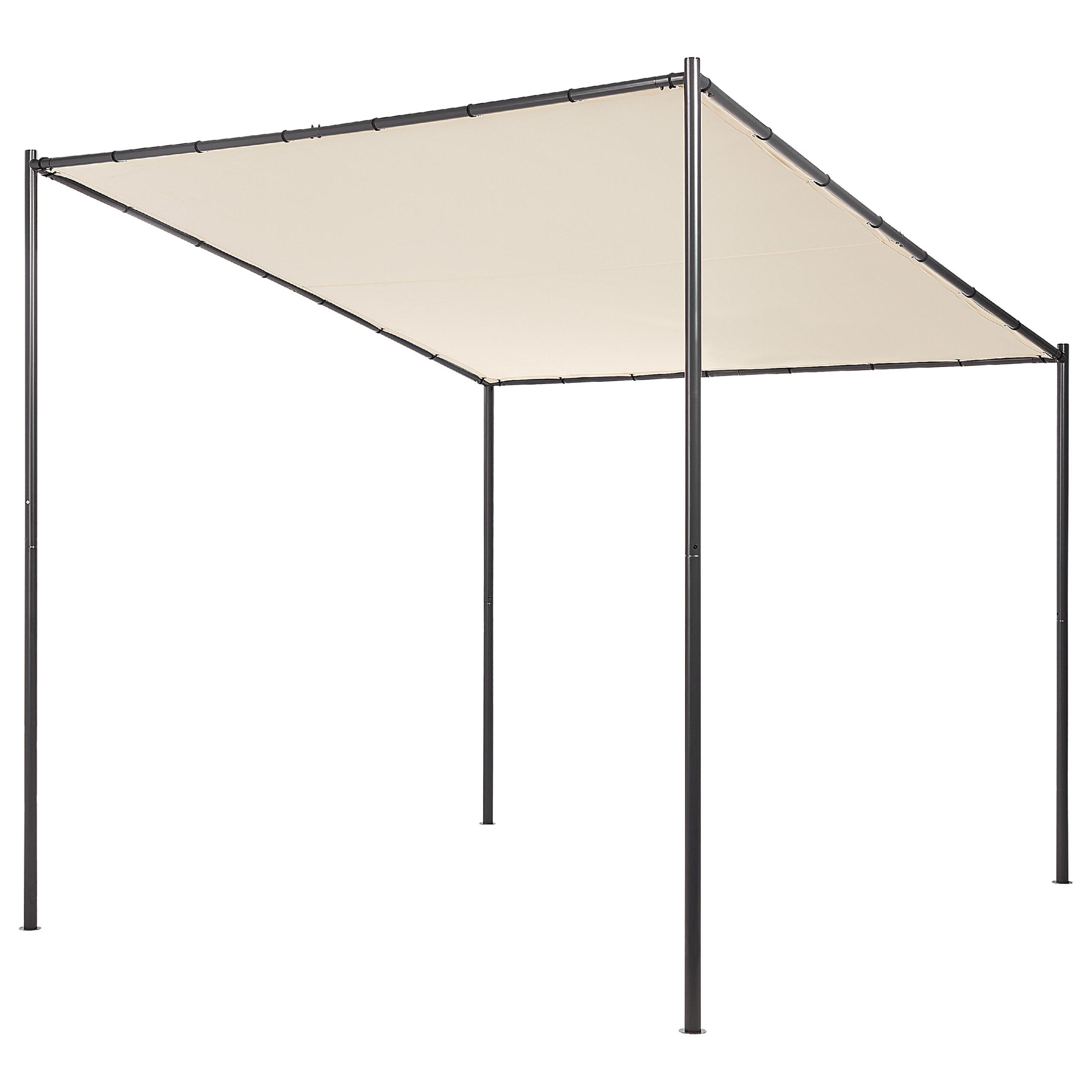 PERGOLA Stahl beige 282/294 cm Vimino - Beige/Schwarz, Kunststoff (282/282/294cm) - Beliani