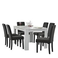 TISCHGRUPPE Kramfors - Weiß, Holz/Holzwerkstoff (140/77/90cm) - [en.casa]