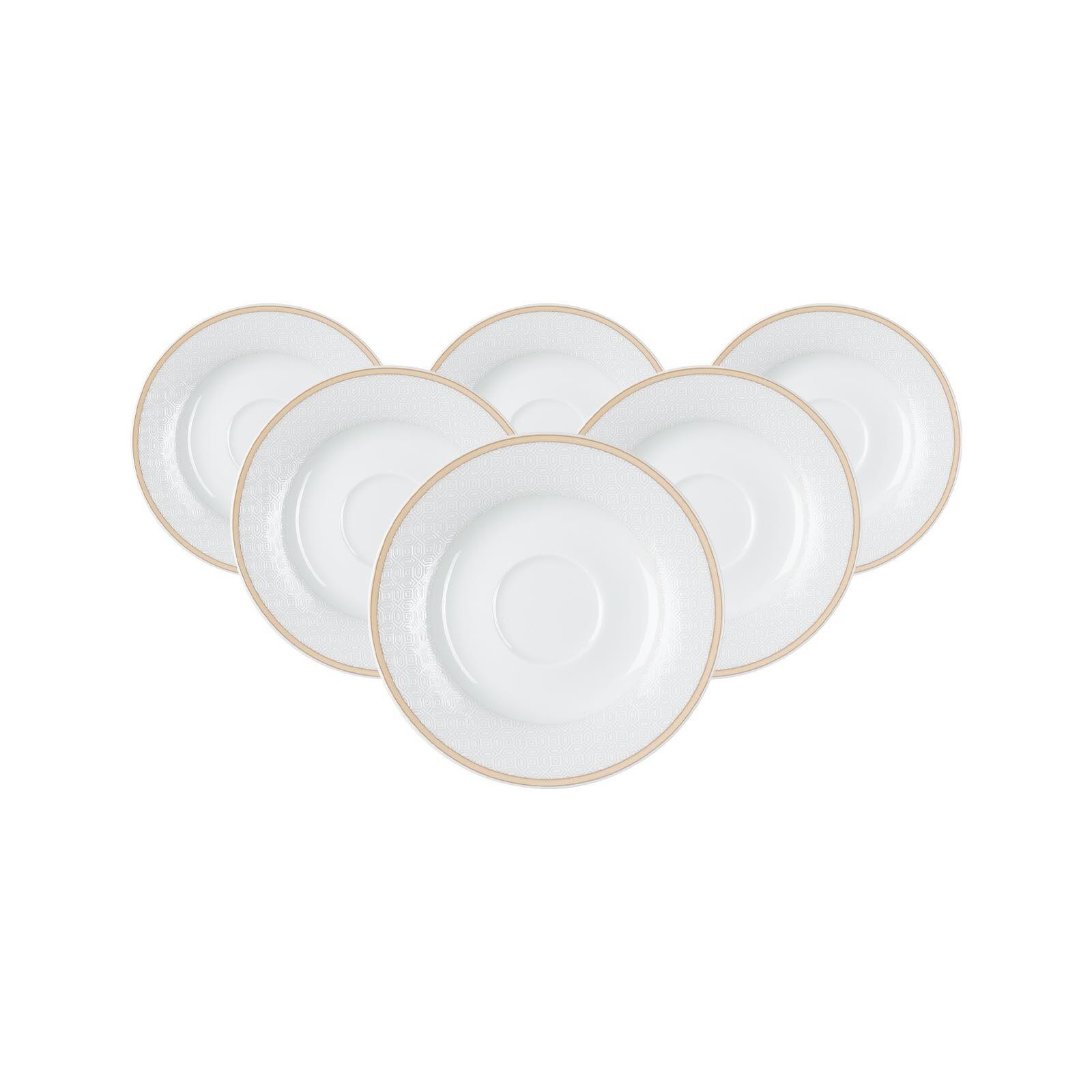 KAFFEEUNTERTASSEN Geo beige ø 15,5 cm 6er Set - Beige, Keramik (15.5cm) - Ritzenhoff Breker