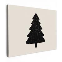 LEINWANDBILD Weihnachtsbaum - Schwarz - Urlaub - Beige Wandbild 40x30 cm - Schwarz, Textil (40/30cm) - MuchoWow