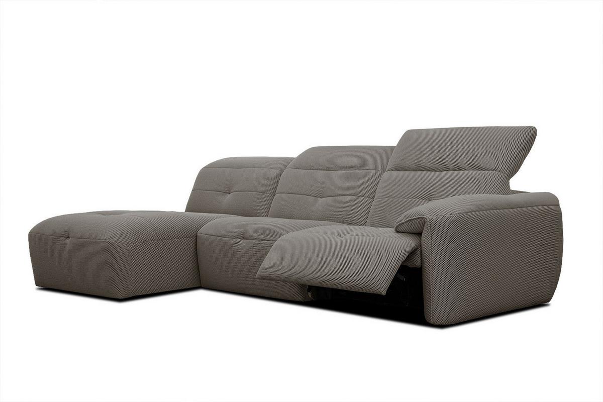 ECKSOFA TRENTO 4-Sitzer mit 1 Relaxfunktion, braun - Schwarz/Braun, Holzwerkstoff/Kunststoff (165/262cm) - Wozimo