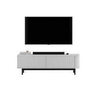TV-LOWBOARD Aurora Weiß matt 140 cm mit schwarzem Metallrahmen - Schwarz/Weiß, Holzwerkstoff/Metall (140/44/35cm) - Meble Lindner