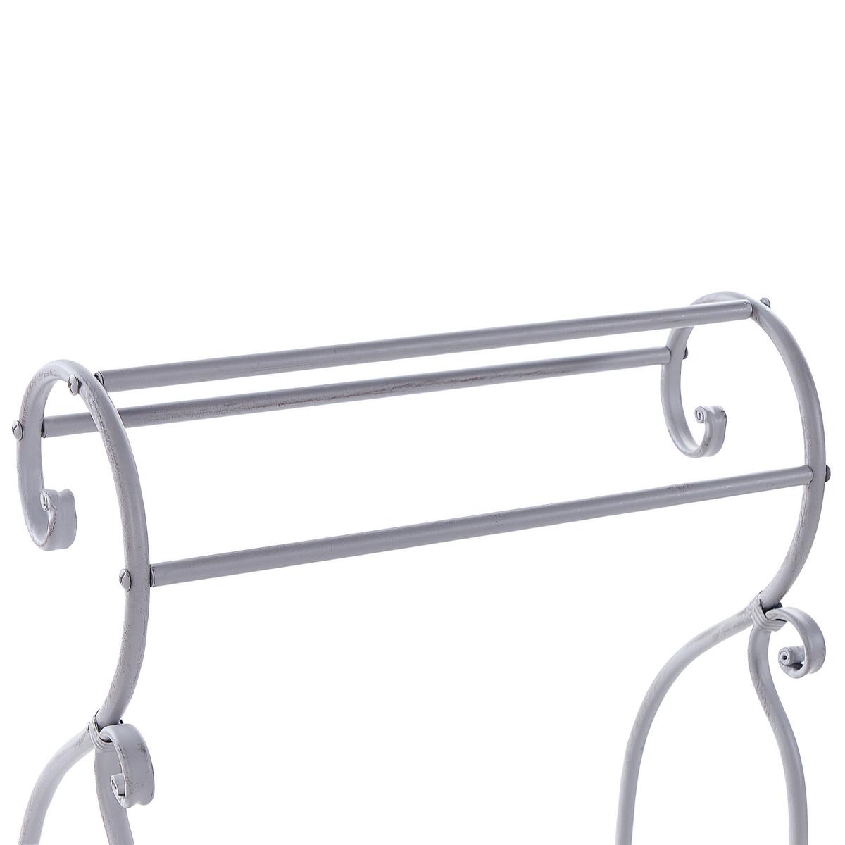 HANDTUCHSTÄNDER Antik Optik grau 49 x 91 cm Linares - Grau, Metall (49/91/33cm) - Beliani