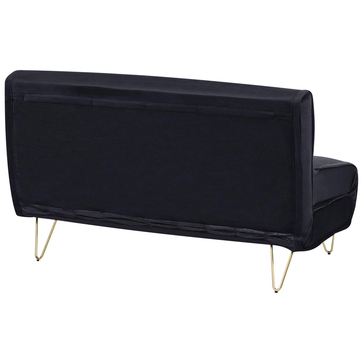 2-SITZER-SCHLAFSOFA Samtstoff Schwarz Vestfold - Schwarz, Textil (130/81/80cm) - Beliani