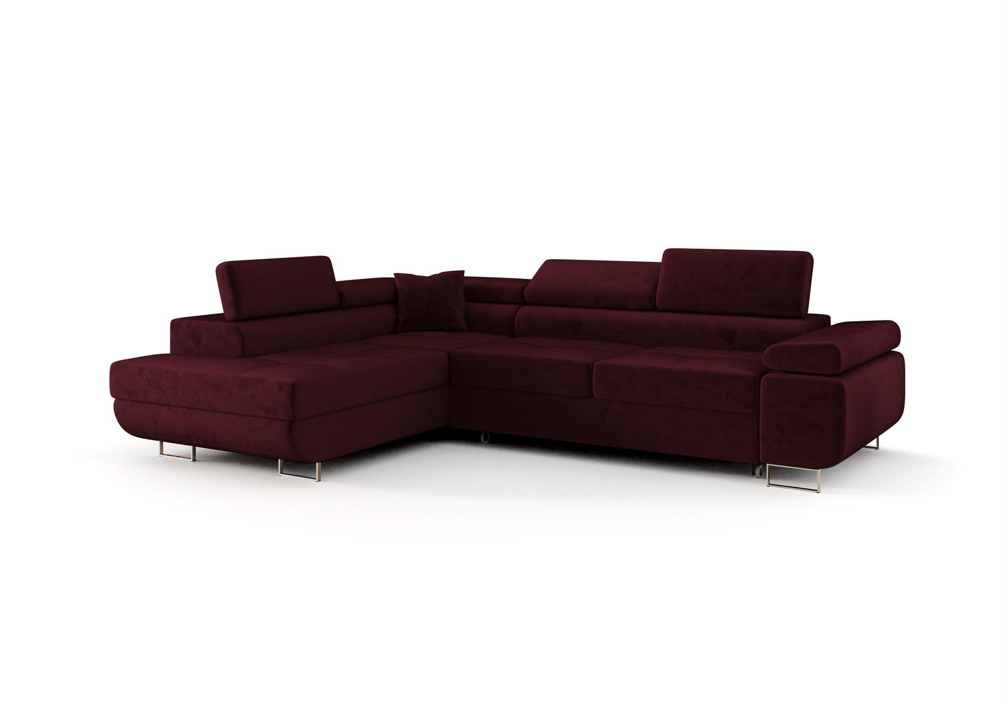 ECKSOFA Monaro Mit Schlaffunktion - Bordeaux, Holzwerkstoff/Textil (202/275cm) - Fun Möbel