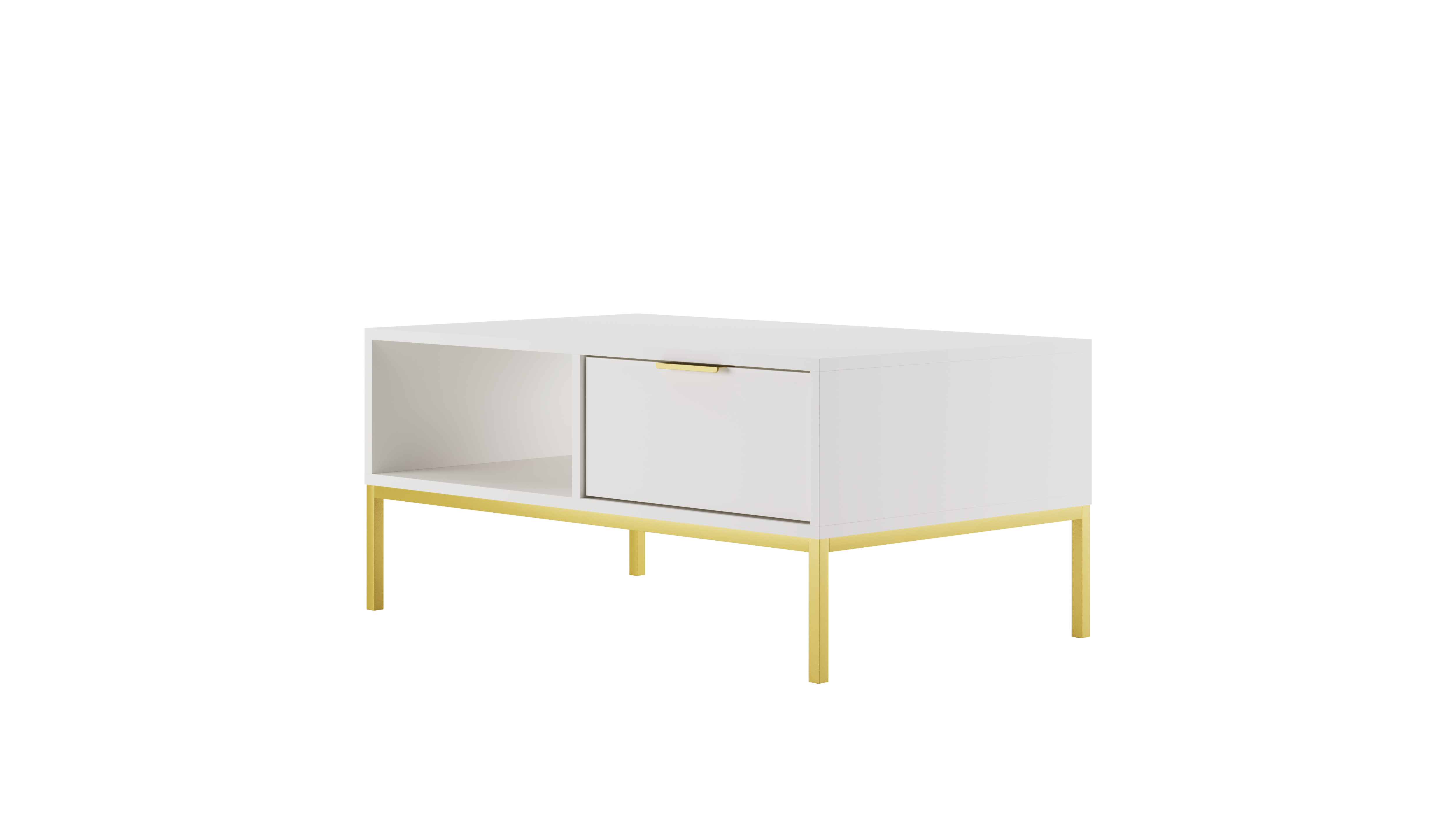 COUCHTISCH Austin 60/45/100 - Goldfarben/Weiß, Holzwerkstoff (100/60/45cm) - RAUMHIRSCH FURNITURE