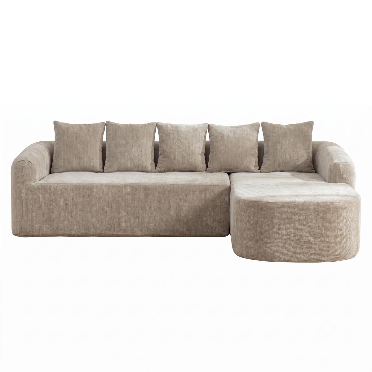 ECKSOFA 270cm L-Form Grau 3-Sitzer ohne Montage - Grau, Textil (270/172cm) - Urban Meuble