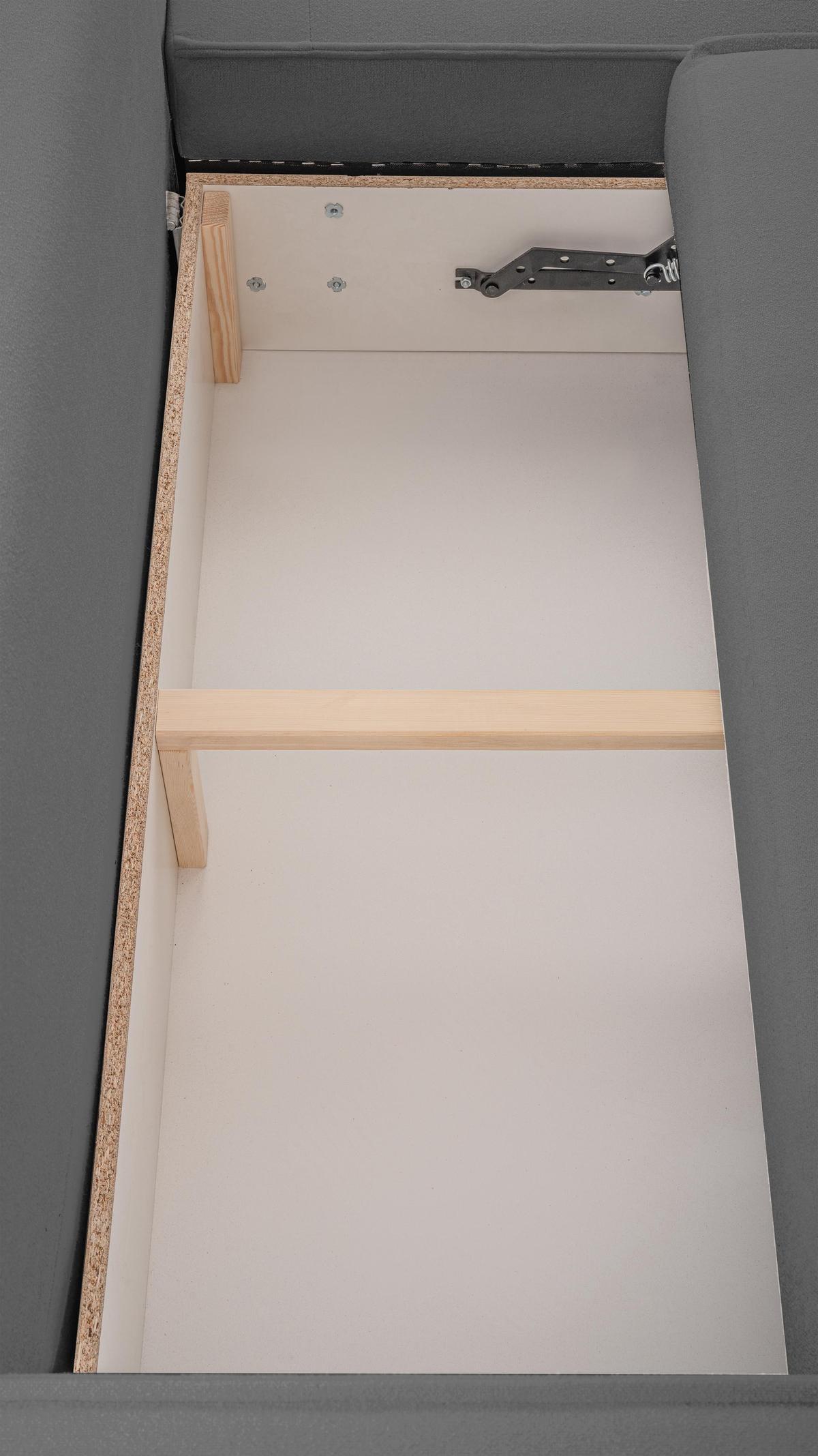 WOHNLANDSCHAFT Ablia Dunkelgrau 364/168/87 cm mit Schlaffunktion - Dunkelgrau/Schwarz, Kunststoff/Textil (364/87/168cm) - AX Living