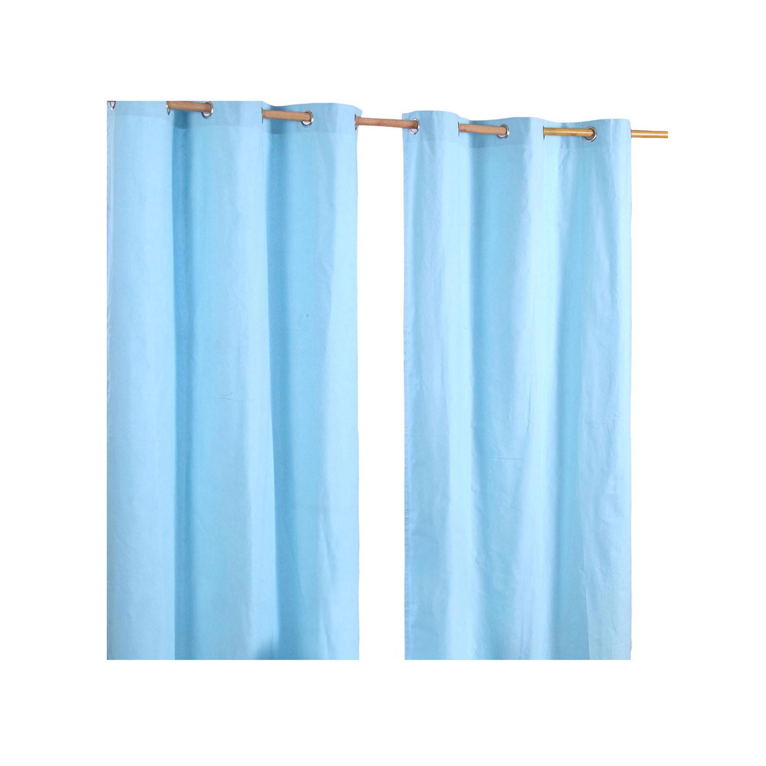 ÖSENVORHANG blickdicht 2er-Set, 117/137 cm - Hellblau, Textil (117/137cm) - Homescapes