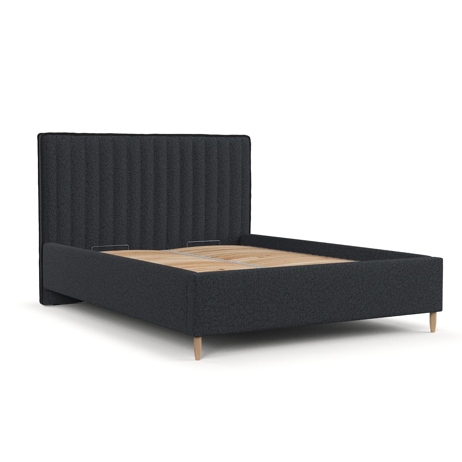 POLSTERBETT Aria 180/200 cm Anthrazit im Riva Stoff - Anthrazit/Naturfarben, Holz/Holzwerkstoff (180/200cm) - AltaBeds