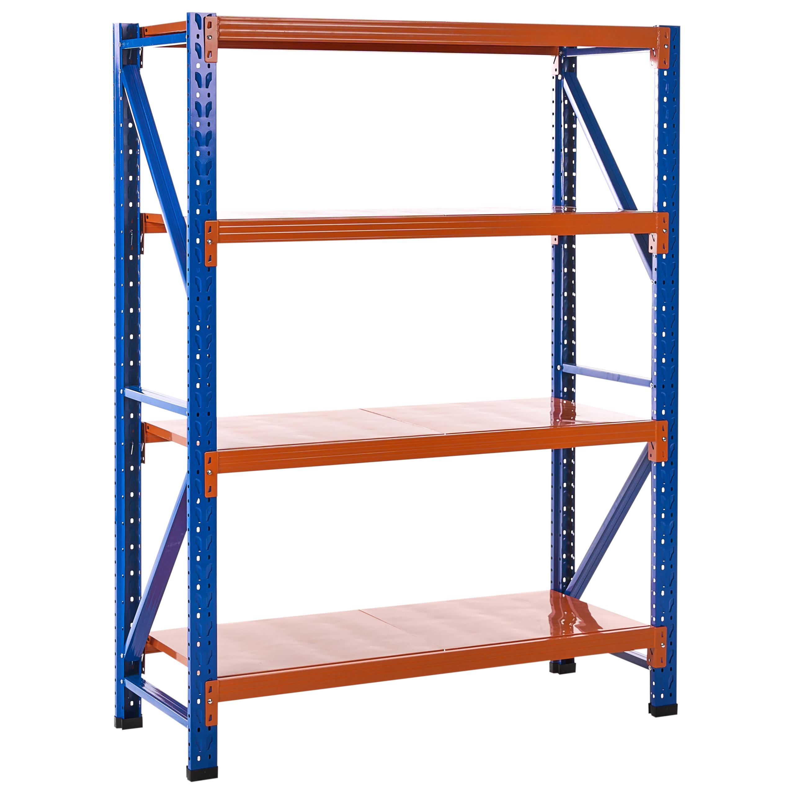 GARAGENREGAL Metall 200/150 cm Orange Fiuggi - Blau/Orange, Metall (150/200/60cm) - Beliani