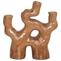 BLUMENVASE Steinzeug braun Barbus - Braun, Stein (31cm) - Beliani