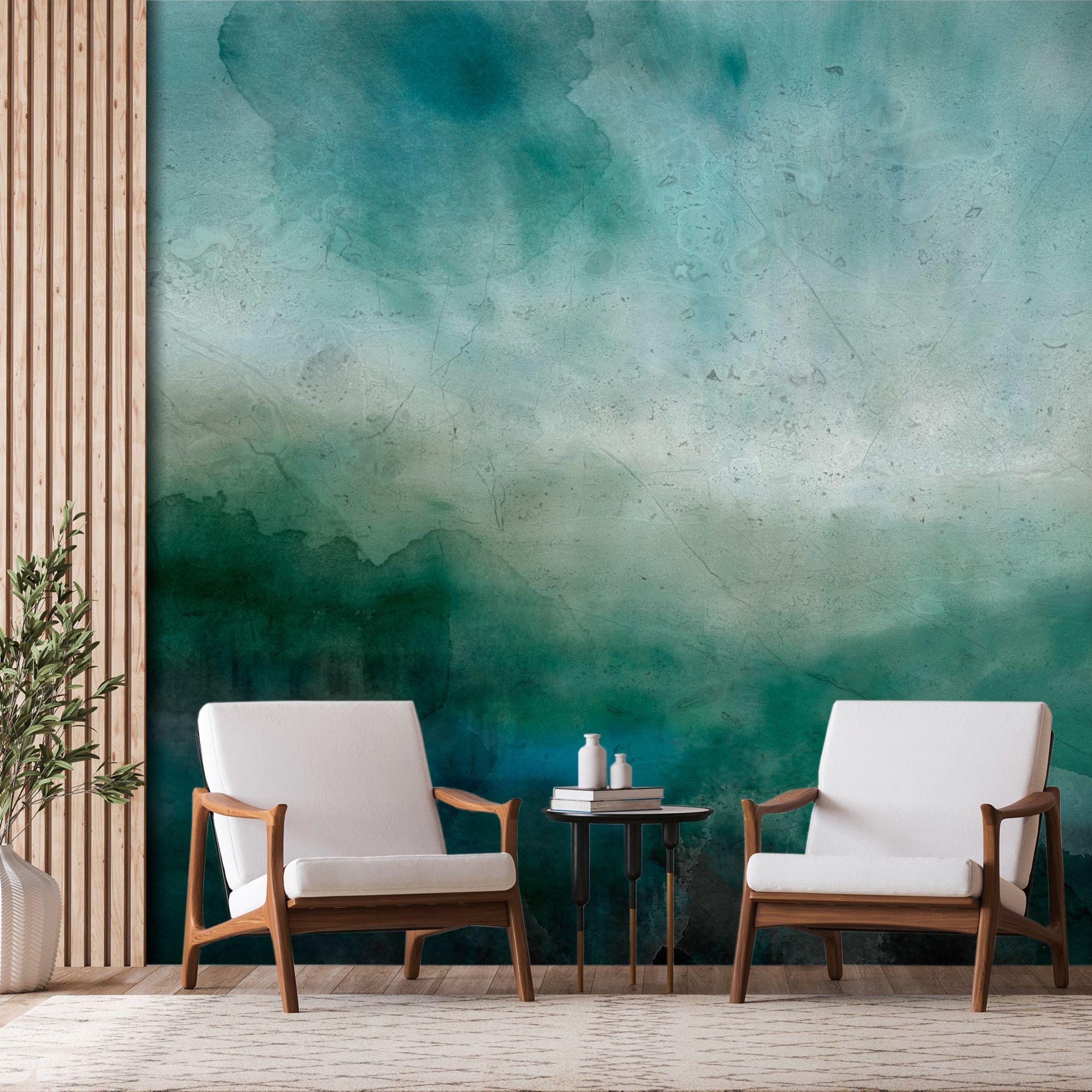 SELBSTKLEBENDE FOTOTAPETE 294/210 cm - Blau/Grün, Kunststoff/Textil (294/1cm) - KUNSTLOFT