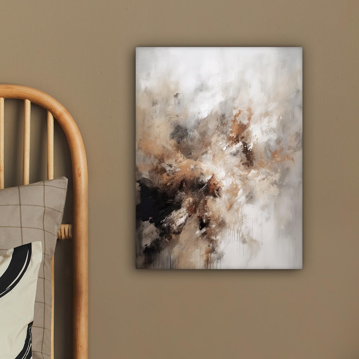 LEINWANDBILD Farbe - Abstrakt - Beige - Kunst Room Decor 30x40 cm - Greige, Textil (30/40cm) - MuchoWow