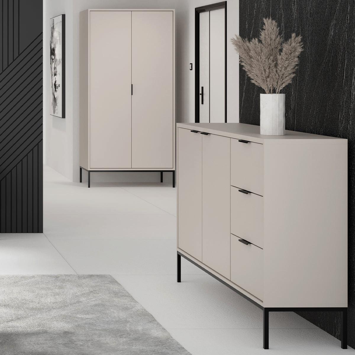 SCHRANK 2 Türen Seattle Kaschmir - Beige, Holzwerkstoff (100/205.4/55cm) - Petits-meubles