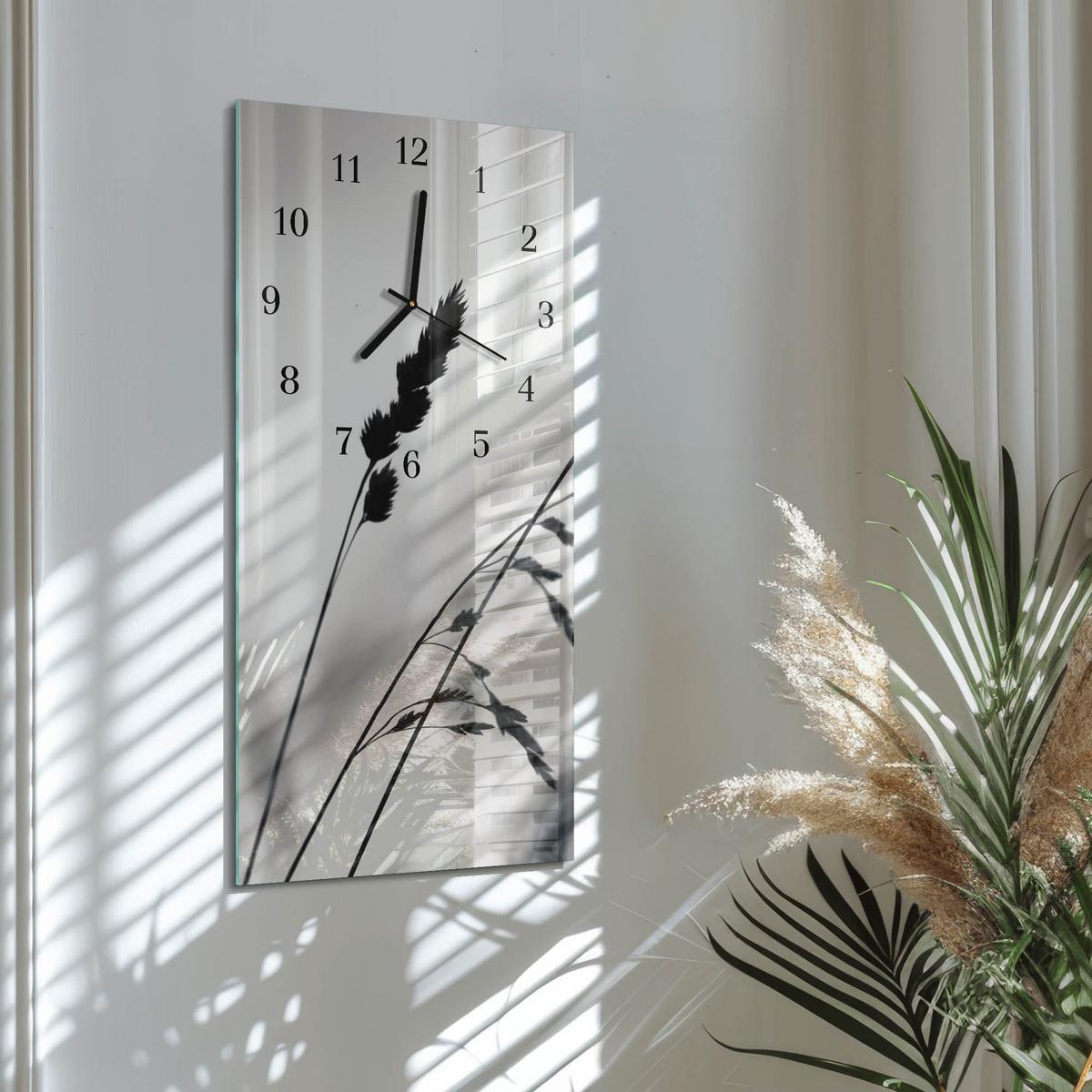 WANDUHR aus Glas 30x60 cm - Getreide - Multicolor, Glas (30/60/0.4cm) - TULUP