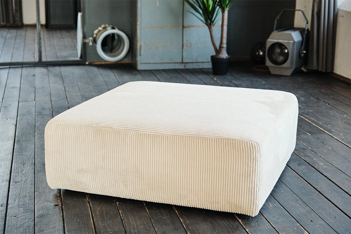 SITZELEMENT MODULSOFA WIOLO SOFT Cremeweiß Cord - Creme/Schwarz, Kunststoff/Textil (111/43/111cm) - KAWOLA