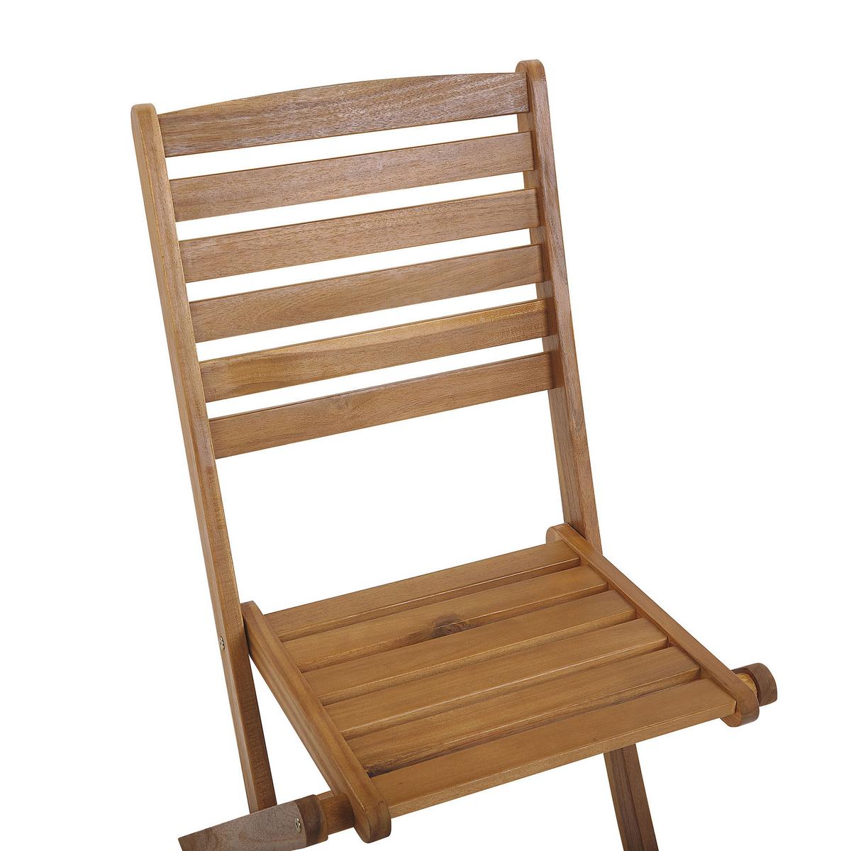 GARTENSTUHL 6er-Set Akazienholz hellbraun Tolve - Hellbraun, Holz (52/91/47cm) - Beliani