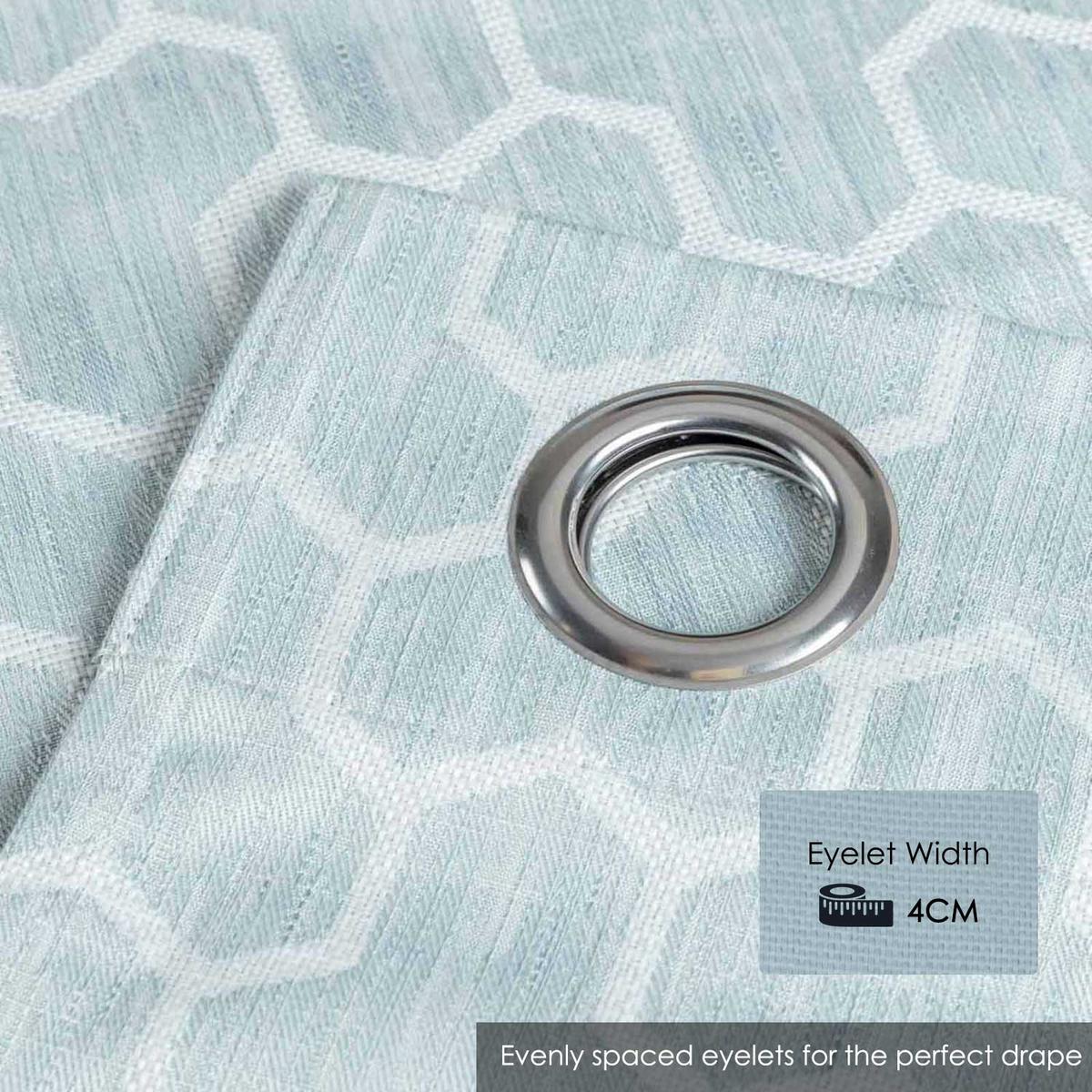 VERDUNKELUNGSVORHÄNGE geometrisch mit Thermo-Funktion, Ösen 167/182 cm - Hellblau, Textil (167/182cm) - Homescapes