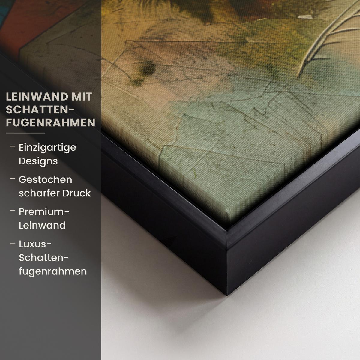 LEINWAND Bilder mit Rahmen - Kunst - Abstrakt - Modern - 100x70 - Gelb, Textil (100/70cm) - MuchoWow