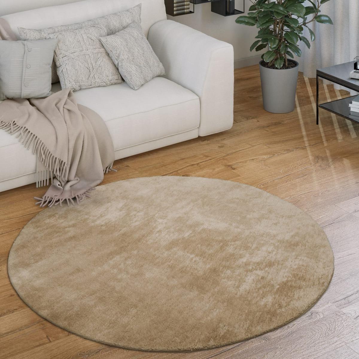 KURZFLORTEPPICH, einfarbig, Natur, Ø 80 cm - Beige, Textil (80/80cm) - KADIMA DESIGN