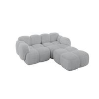 ECKSOFA modulares Sofa Rechts Miko-L1 214x205x75 Grau Cord - Anthrazit/Schwarz, Holzwerkstoff/Kunststoff (214/205cm) - ALTDECOR