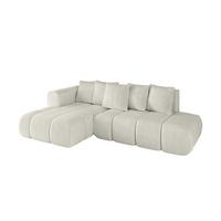 ECKSOFA Ottomane Links CLOUD-L-v1 280x185x90 Creme Cord - Hellgrau/Creme, Holzwerkstoff/Kunststoff (180/289cm) - ALTDECOR