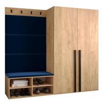 GARDEROBEN-SET 184/184/42 - Eichefarben/Schwarz, Holz/Kunststoff (184/184/42cm) - MÖBEL KRYSPOL
